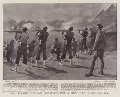 With the Sherbro Expeditionary Force in Sierra Leone, an Attack on the 3rd West India Camp by Joseph Nash